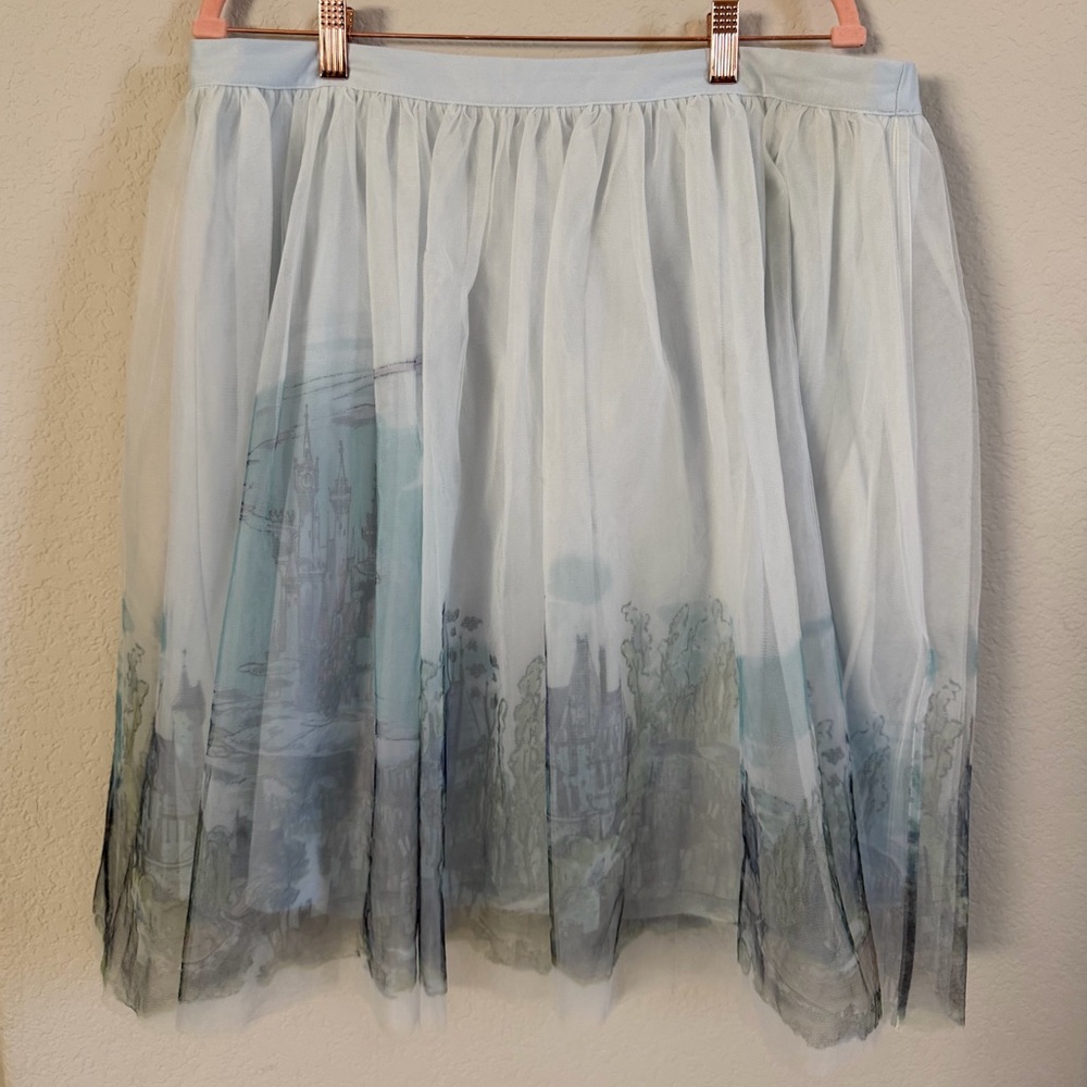 LC Lauren Conrad Disney Cinderella Castle Blue Tulle Skirt
